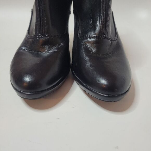 Liz Claiborne Black Leather Bonnie Heeled Boots - Picture 9 of 16